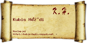 Kubis Hédi névjegykártya
